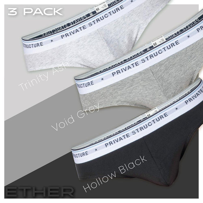 5lements Men's Mini Brief (3Pack) - Ether - | Private Structure - | MAD Lifestyle