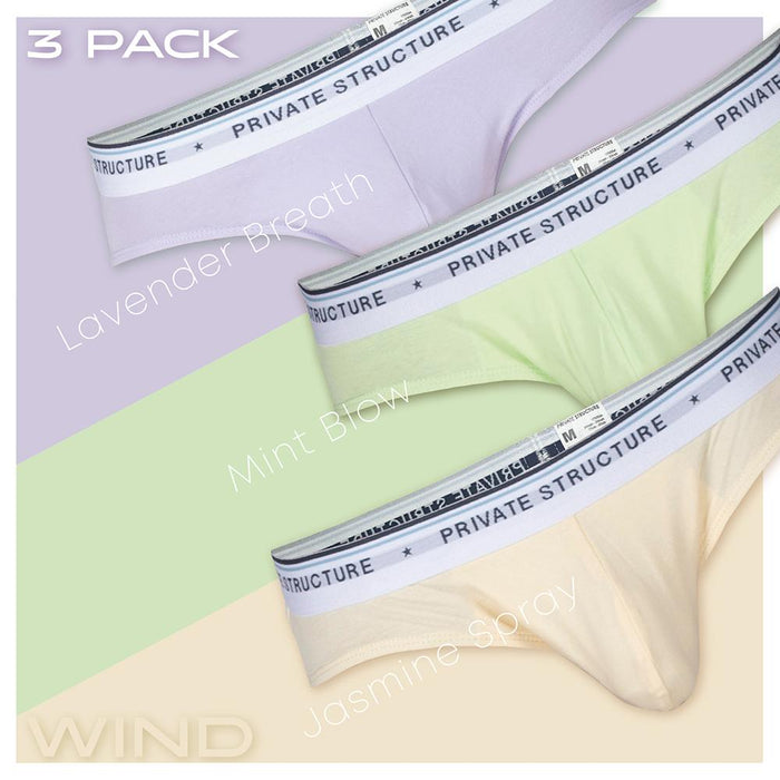 5lements Men's Mini Brief (3Pack) - Wind - | Private Structure - | MAD Lifestyle
