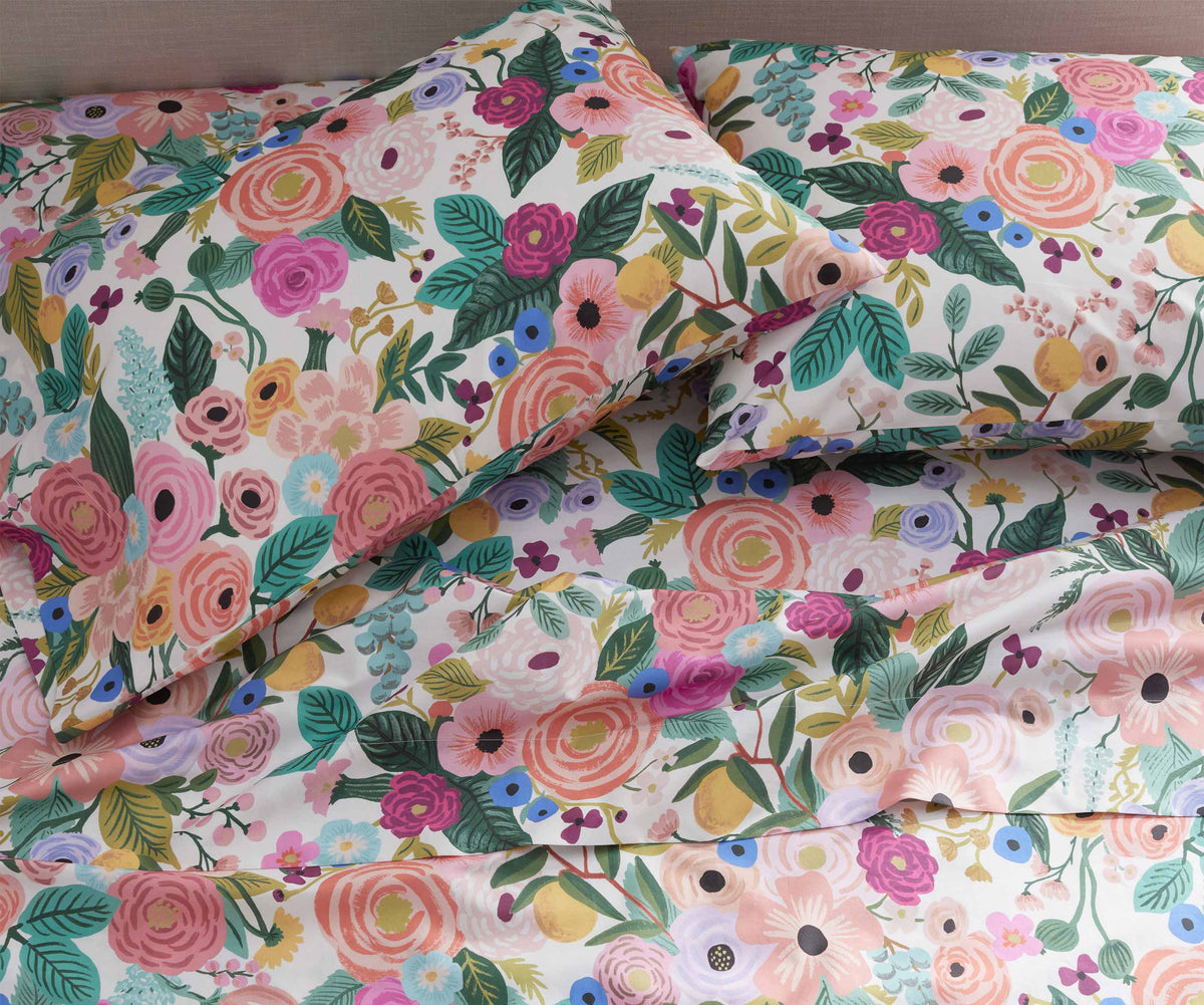 Percale Fitted Sheet - Garden Party
