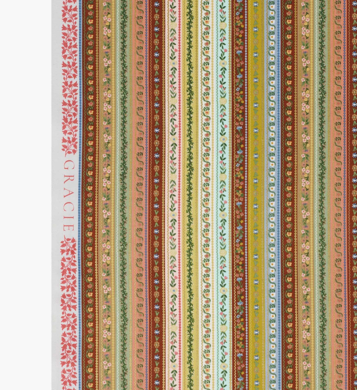 Gemma Cotton Metallic Fabric - Yellow