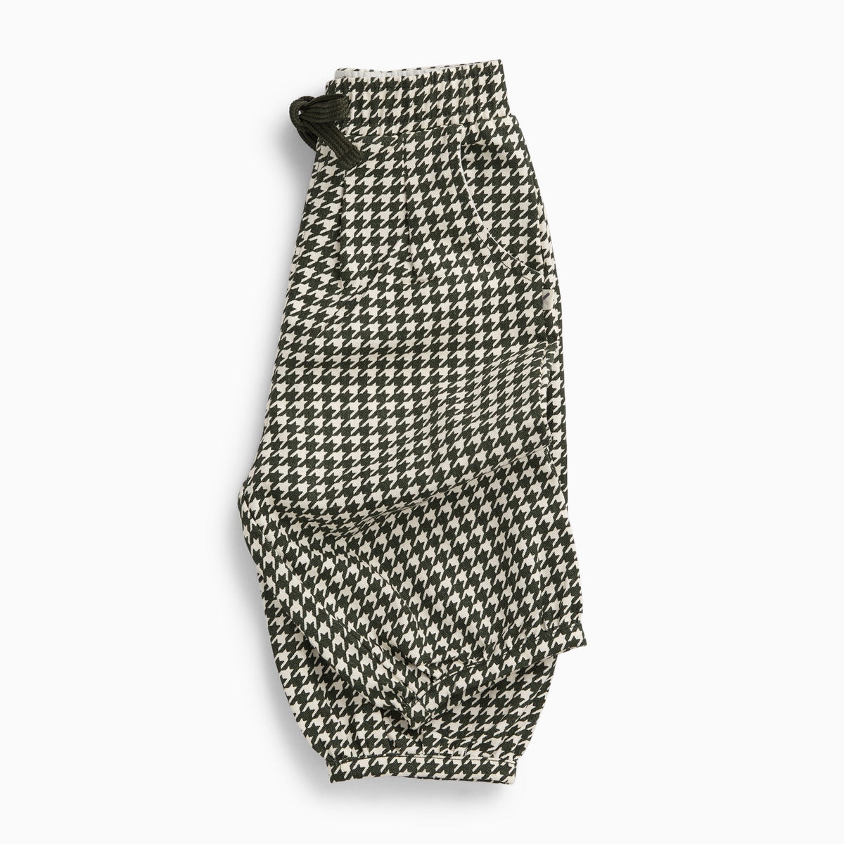 KIDLY by MORI Barrel Leg Houndstooth Trousers
