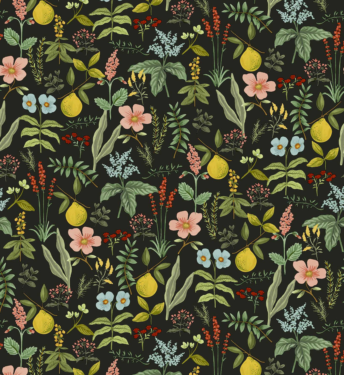 Herb Garden Peel & Stick Wallpaper - Black