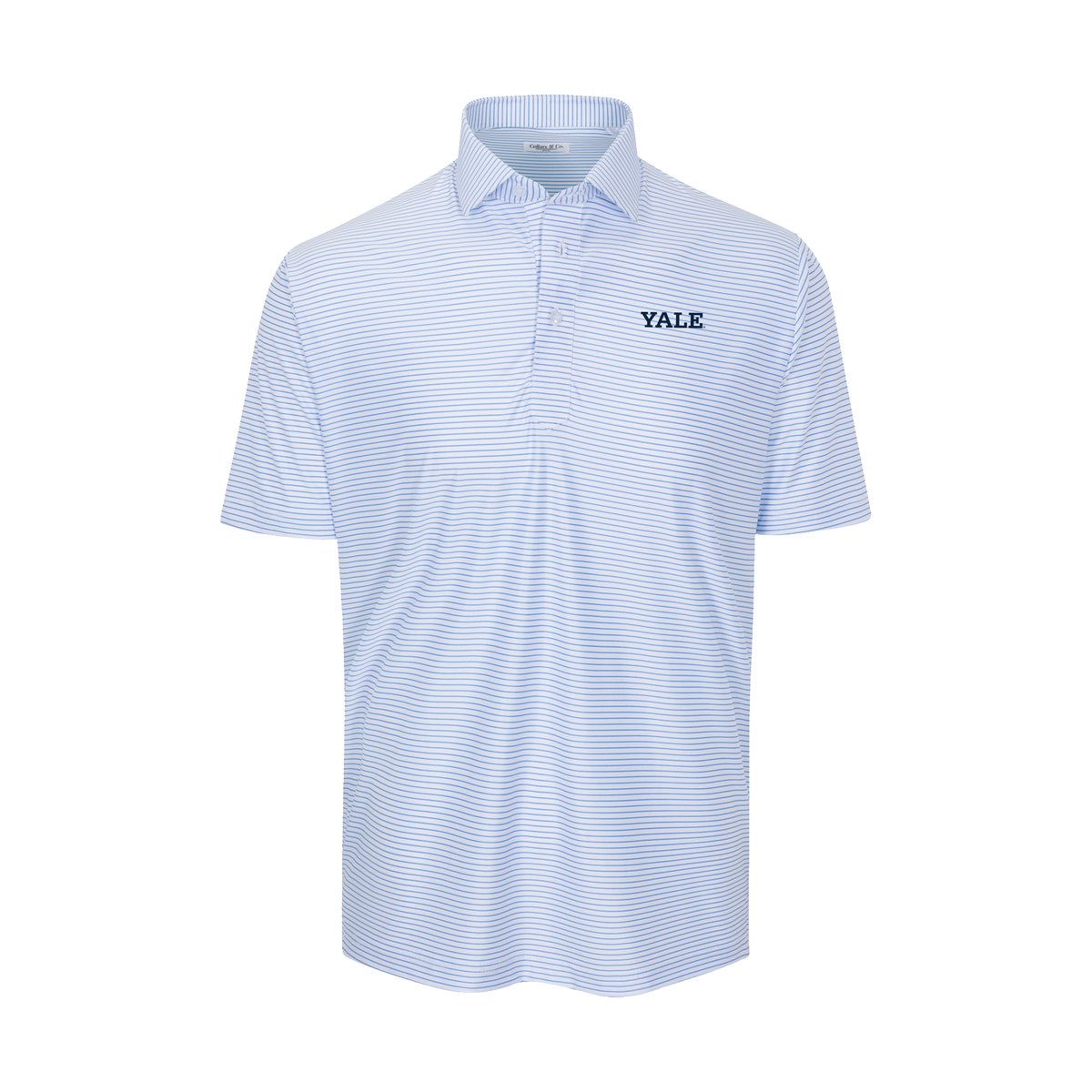 Yale Featherweight Flex Polo Camden White with Blue Stripe