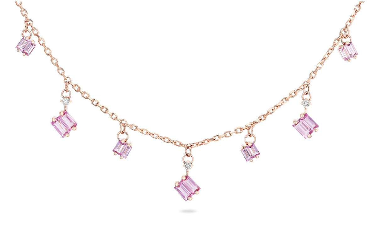 Sapphire Cascade Dangle Necklace