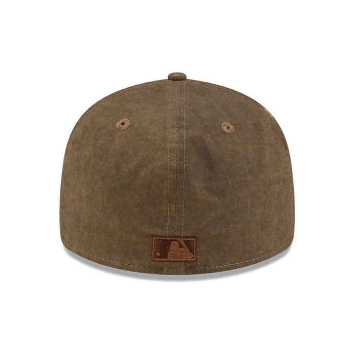 Pictured is this MLB Utility Linen Brooklyn Dodgers Retro Crown 59FIFTY Fitted cap in open brown. 7