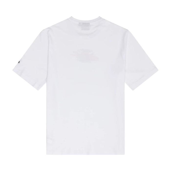 The Male model is wearing Chicago Bulls NBA Paint Graphic White T-Shirt 2