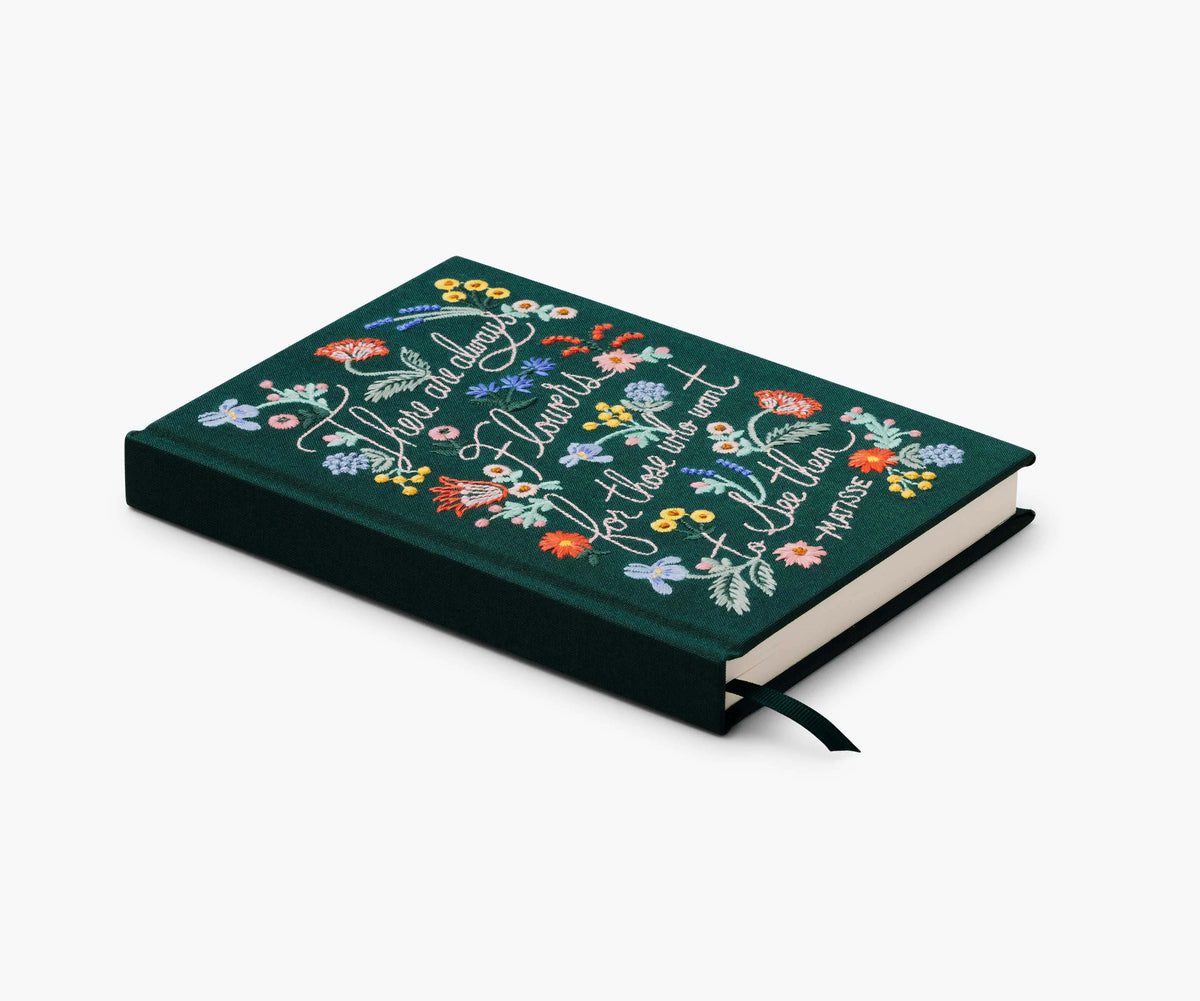 Embroidered Journal - There Are Always Flowers