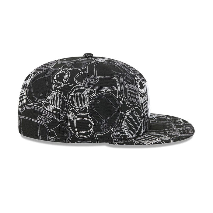 Pictured is this MLB Cap Scramble LA Dodgers 59FIFTY Fitted cap in black. 7