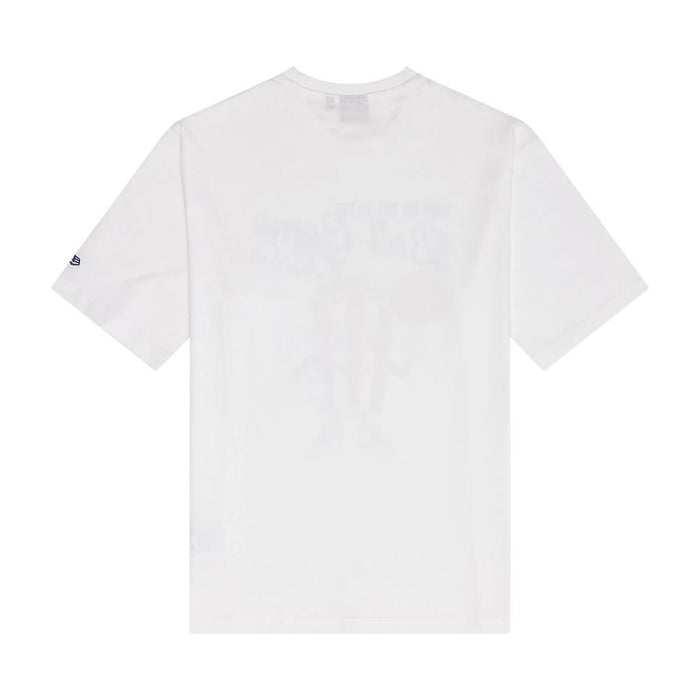 The Male model is wearing New Era Soda Graphic White Oversized T-Shirt 2