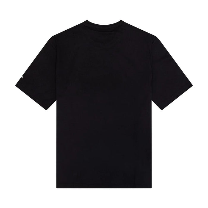 The Male model is wearing New Era Sticker Graphic Black T-Shirt 2
