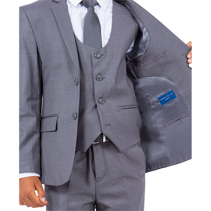 Perry Ellis Boy's 5pc Solid Suit - Mid Grey