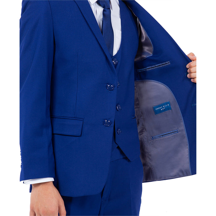 Perry Ellis Boy's 5pc Solid Suit - Royal Blue