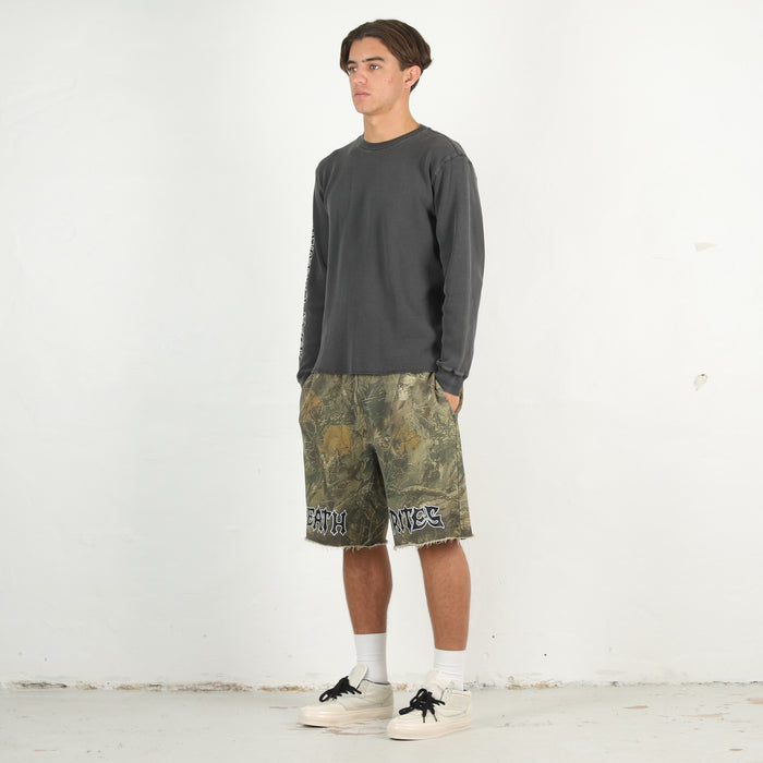 Script Cut-Off Sweat Shorts - Tree Camo