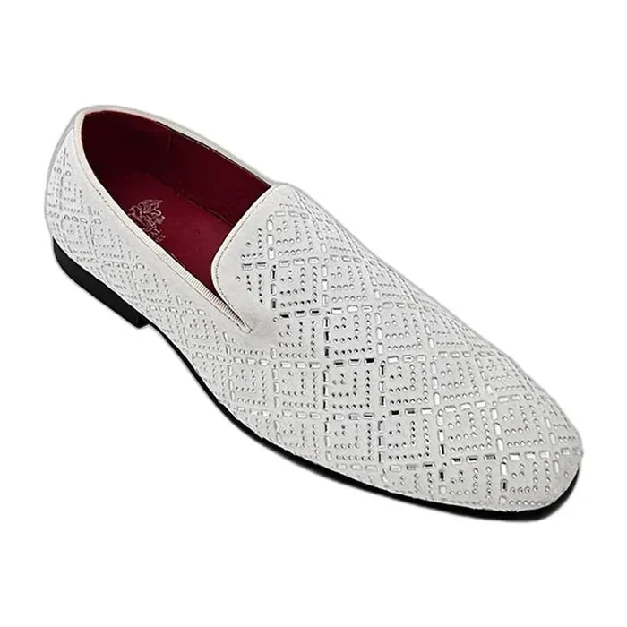 RB-110 White velvet dress loafer for men – KCT Menswear
