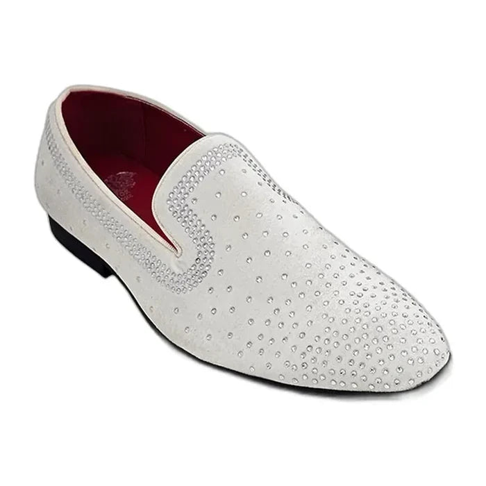 RB-101 White velvet dress loafer for men – KCT Menswear