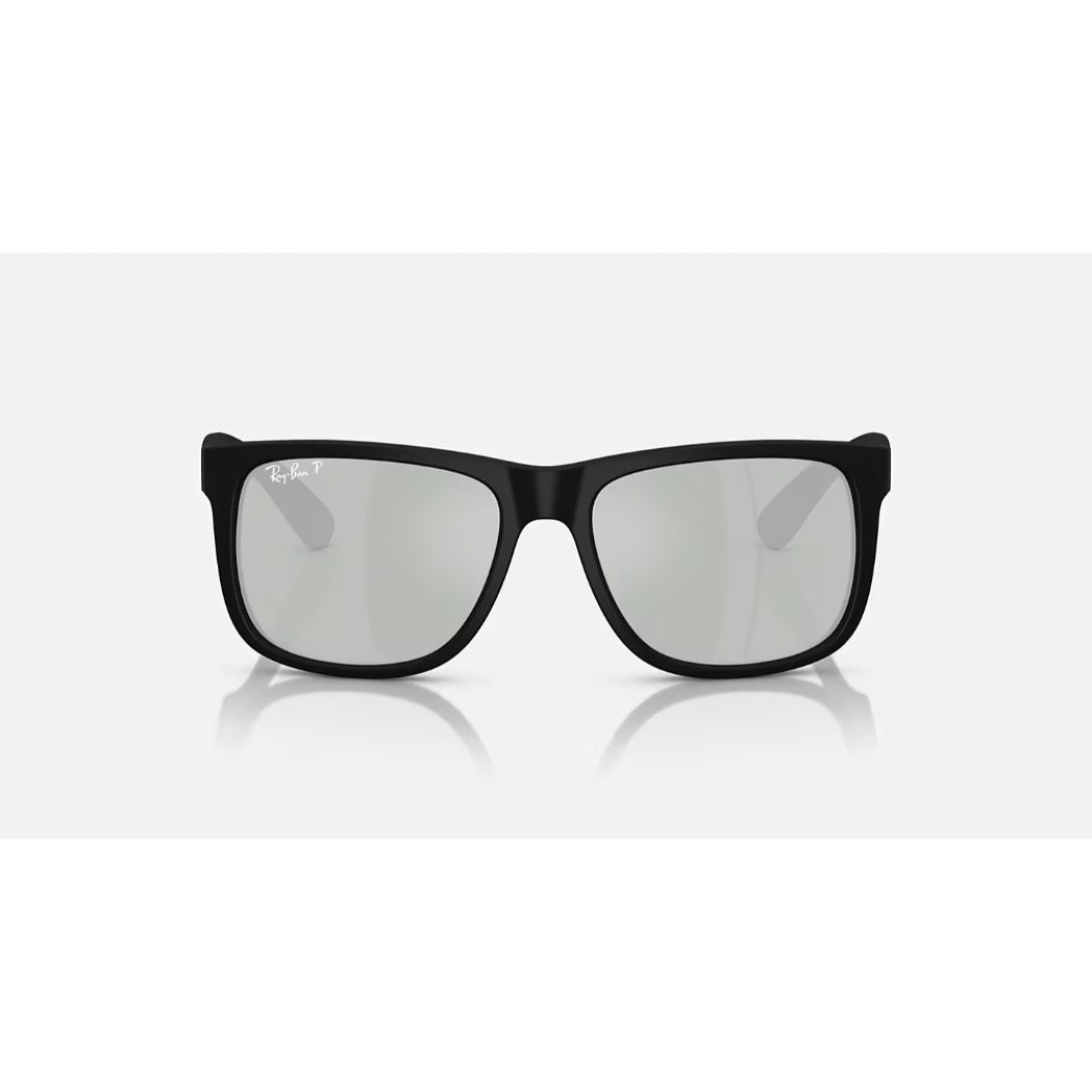 RAYBAN - JUSTIN | Black Rubber w/ Green Polarized