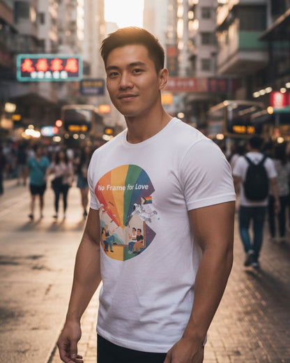 2025 Official HK Pride "No Frame for Love" Daylight Tee - | Hong Kong Pride - T-Shirts | MAD Lifestyle