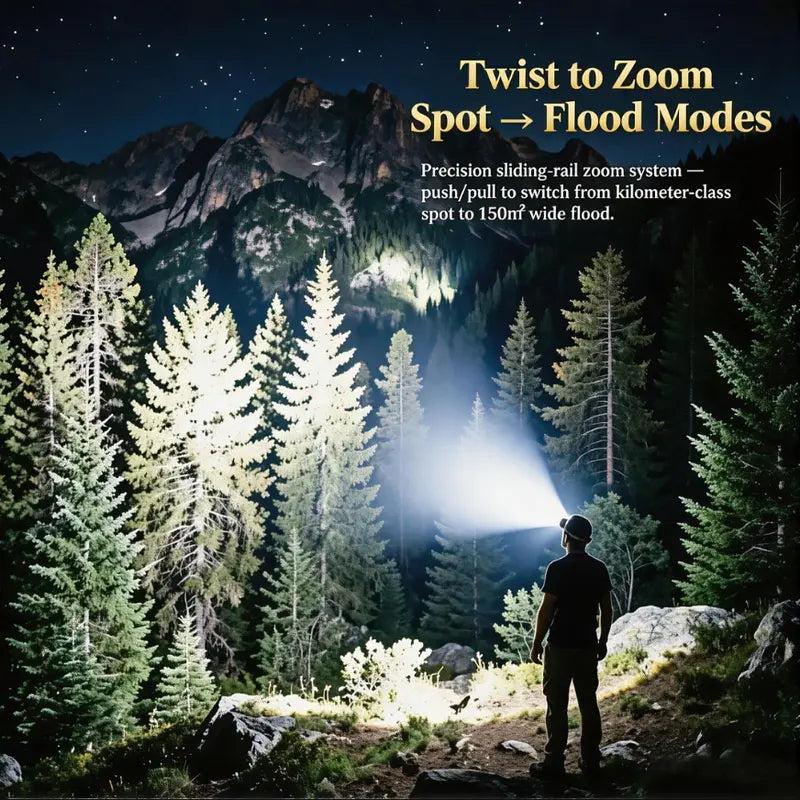 🔥 Limited Time Deal: 5-Color Zoom Headlamp – 1000m Long Range Beam, Rechargeable Outdoor LED Light