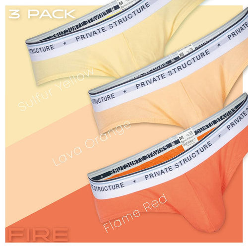 5lements Men's Mini Brief (3Pack) - Fire - | Private Structure - | MAD Lifestyle