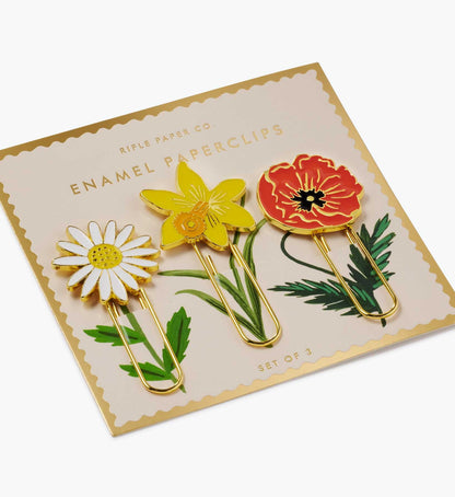 Enamel Paper Clip Set - Garden Study