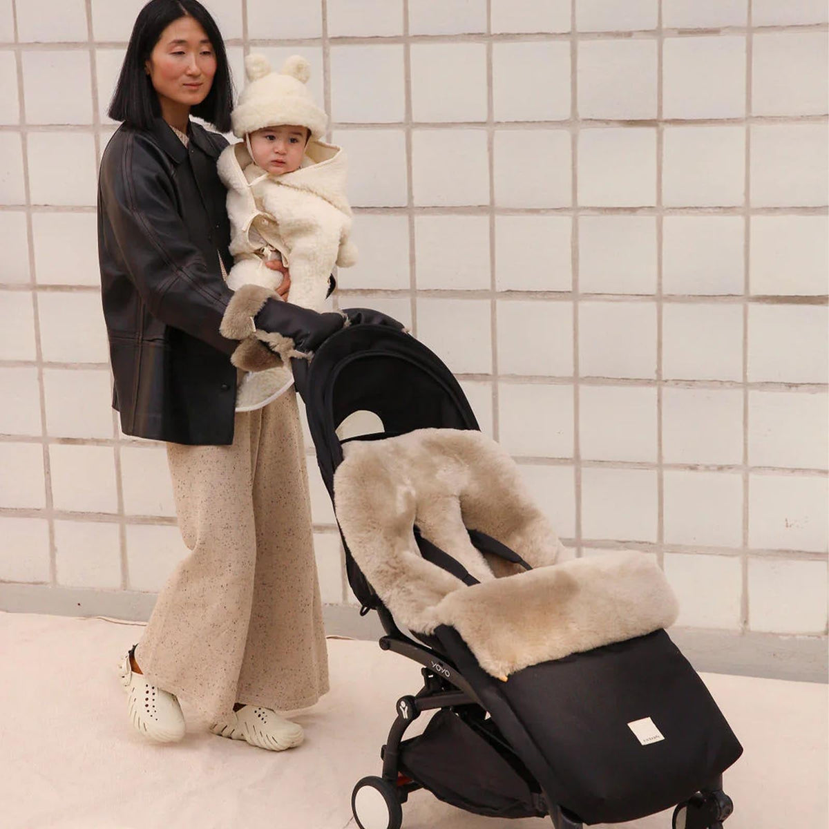 BINIBAMBA Sheepskin Puffmuff