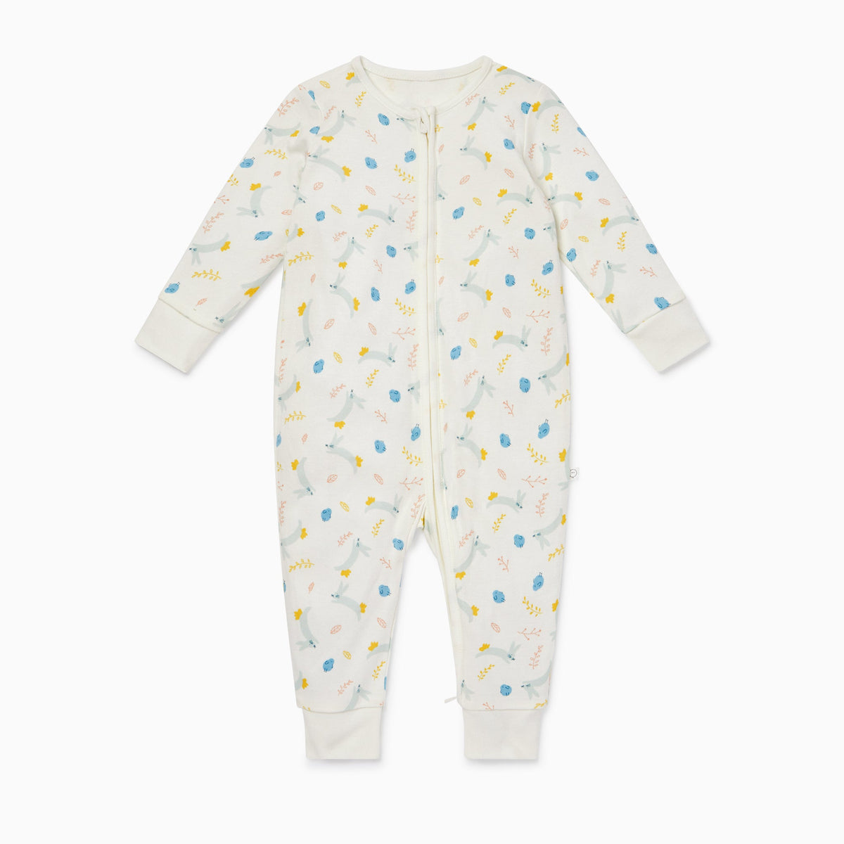 Bunny Print Zip-Up Sleepsuit
