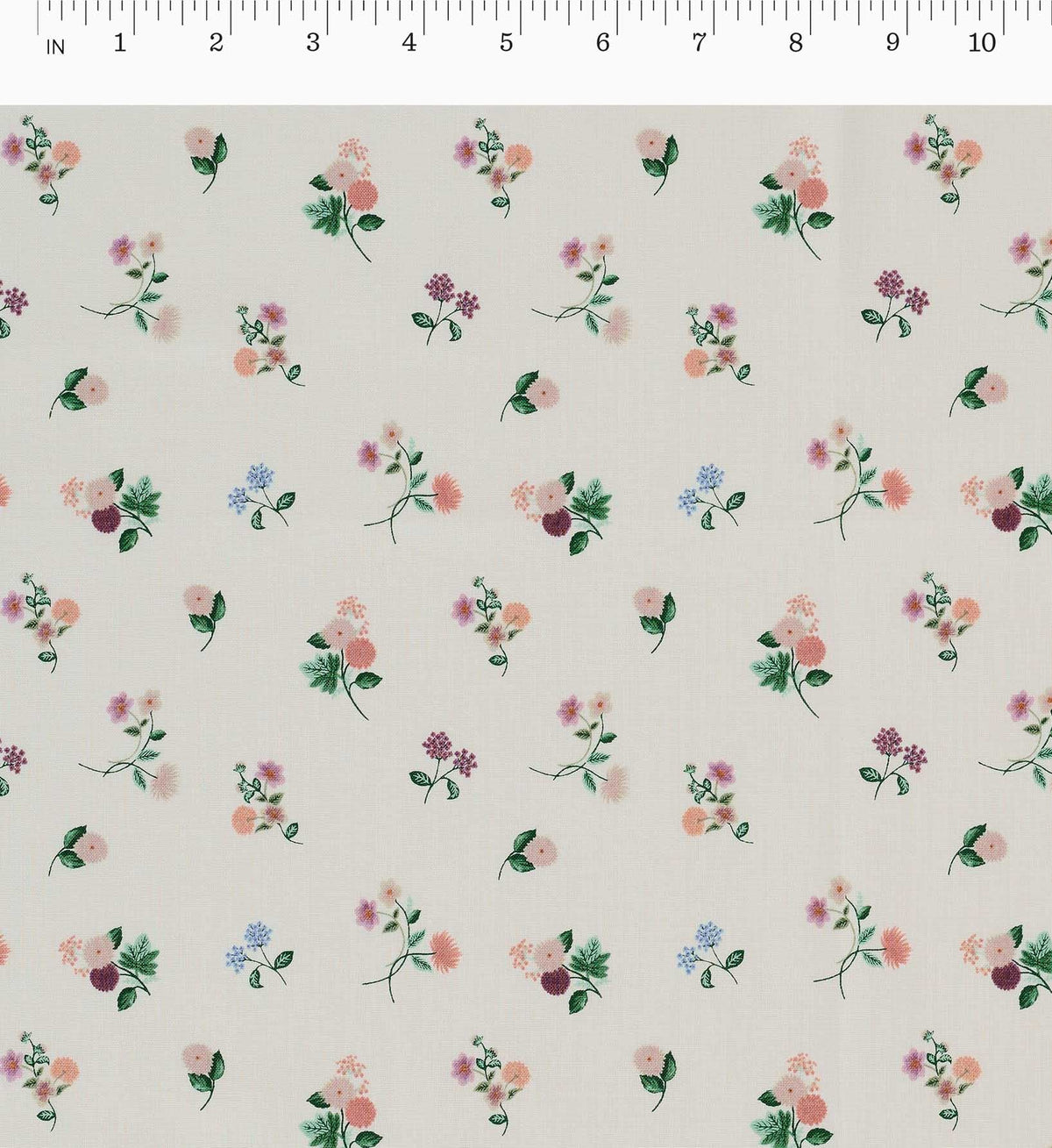 Ditsy Dahlia Cotton Fabric - Cream