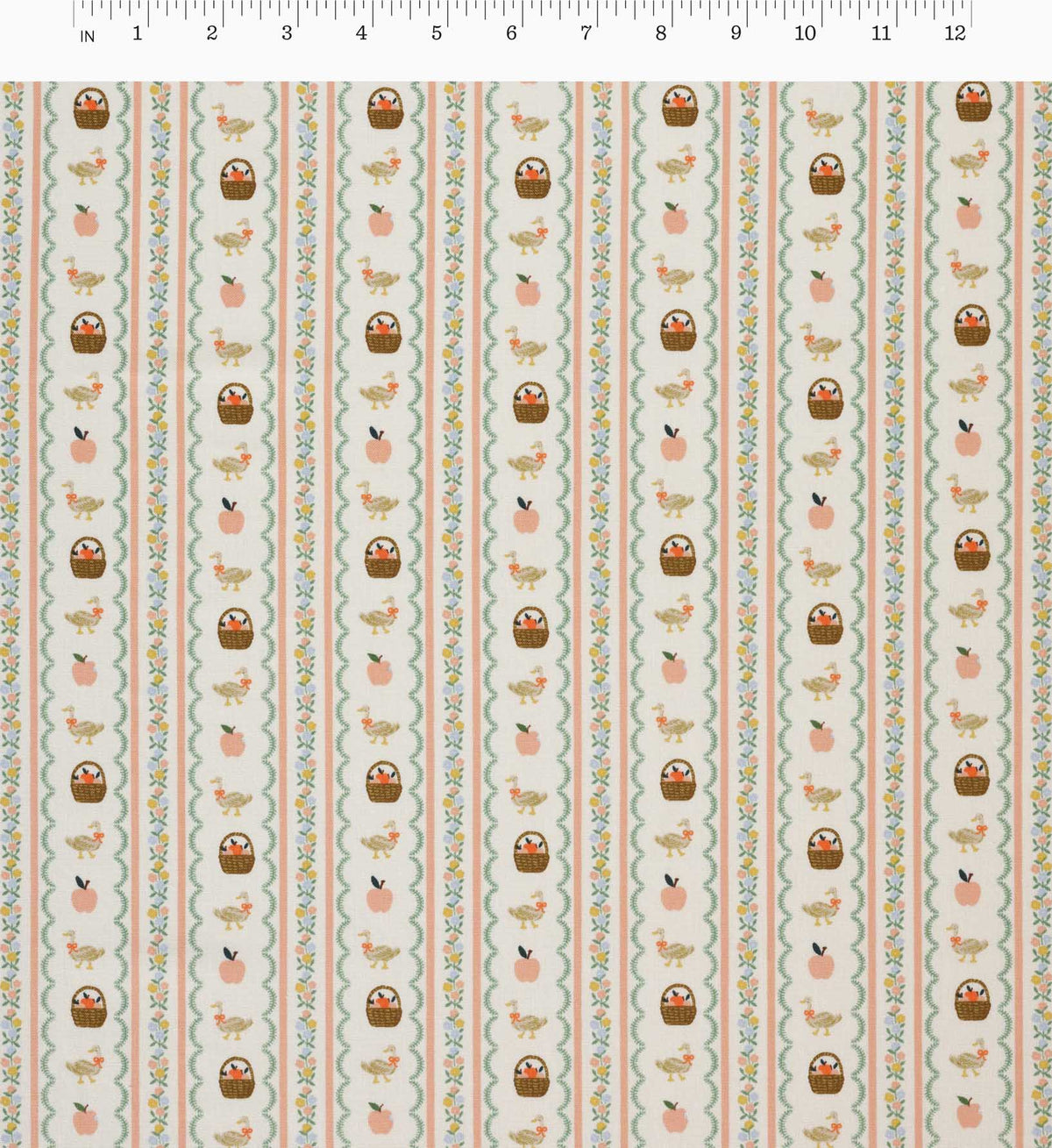 Farmhouse Stripe Cotton Fabric - Cream