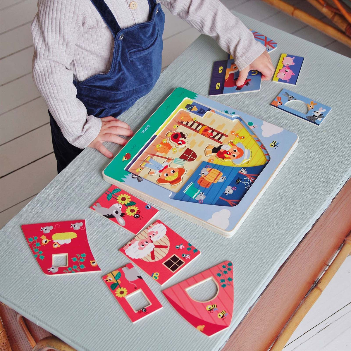 Djeco Chez Moo Wooden Layer Puzzle