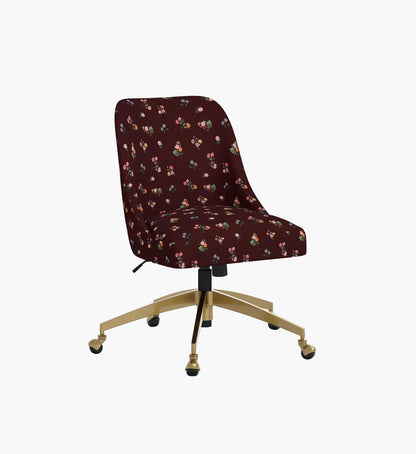 Oxford Desk Chair - Ditsy Dahlia Burgundy
