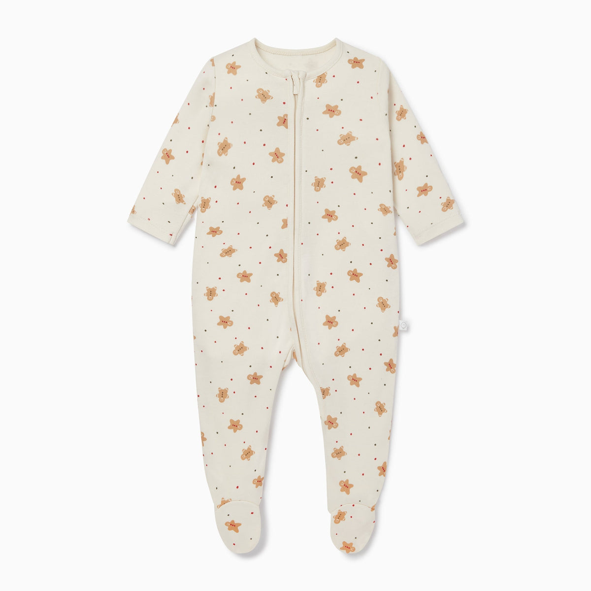 Gingerbread Print Clever Zip Sleepsuit