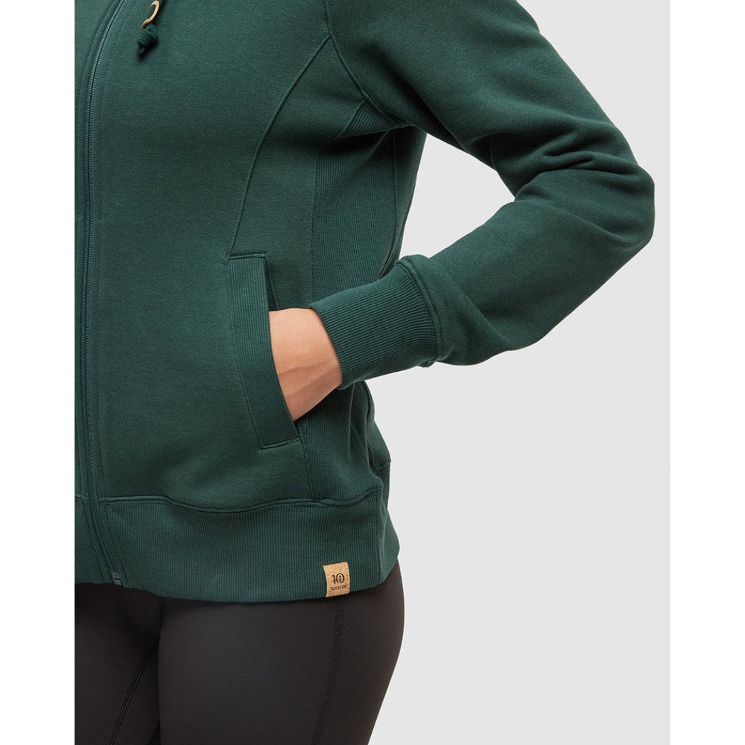 TENTREE - WOMENS ZIP ELM HOODIE | Forest Pine