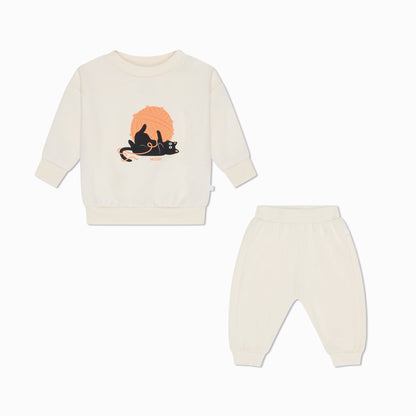 Halloween Cat Sweatshirt and Joggers Outfit