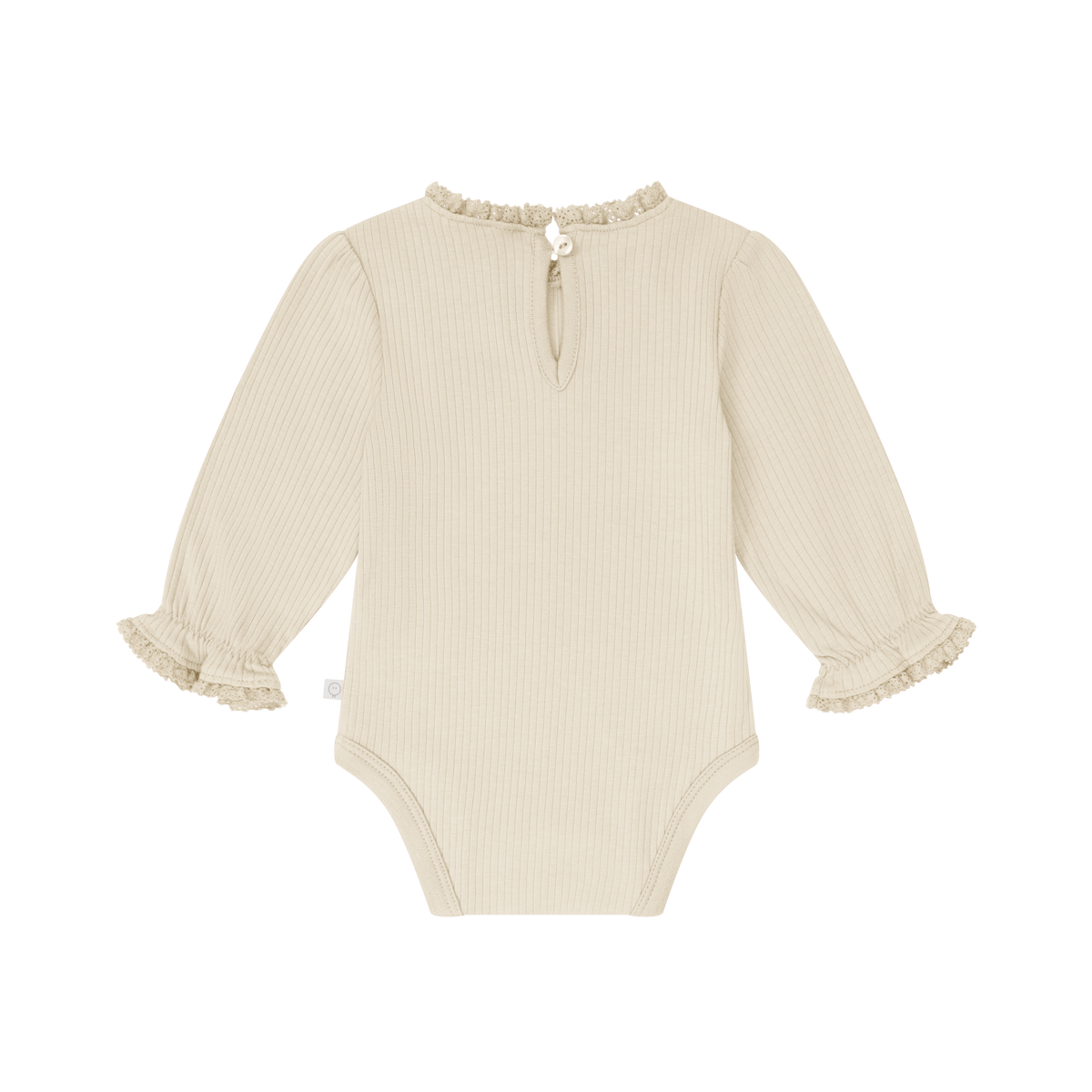 Frilled Ribbed Bodysuit - Ecru