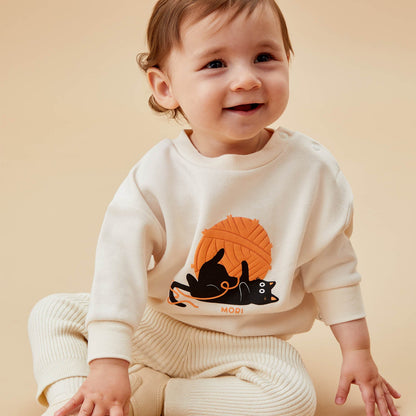 Halloween Cat Sweatshirt and Joggers Outfit