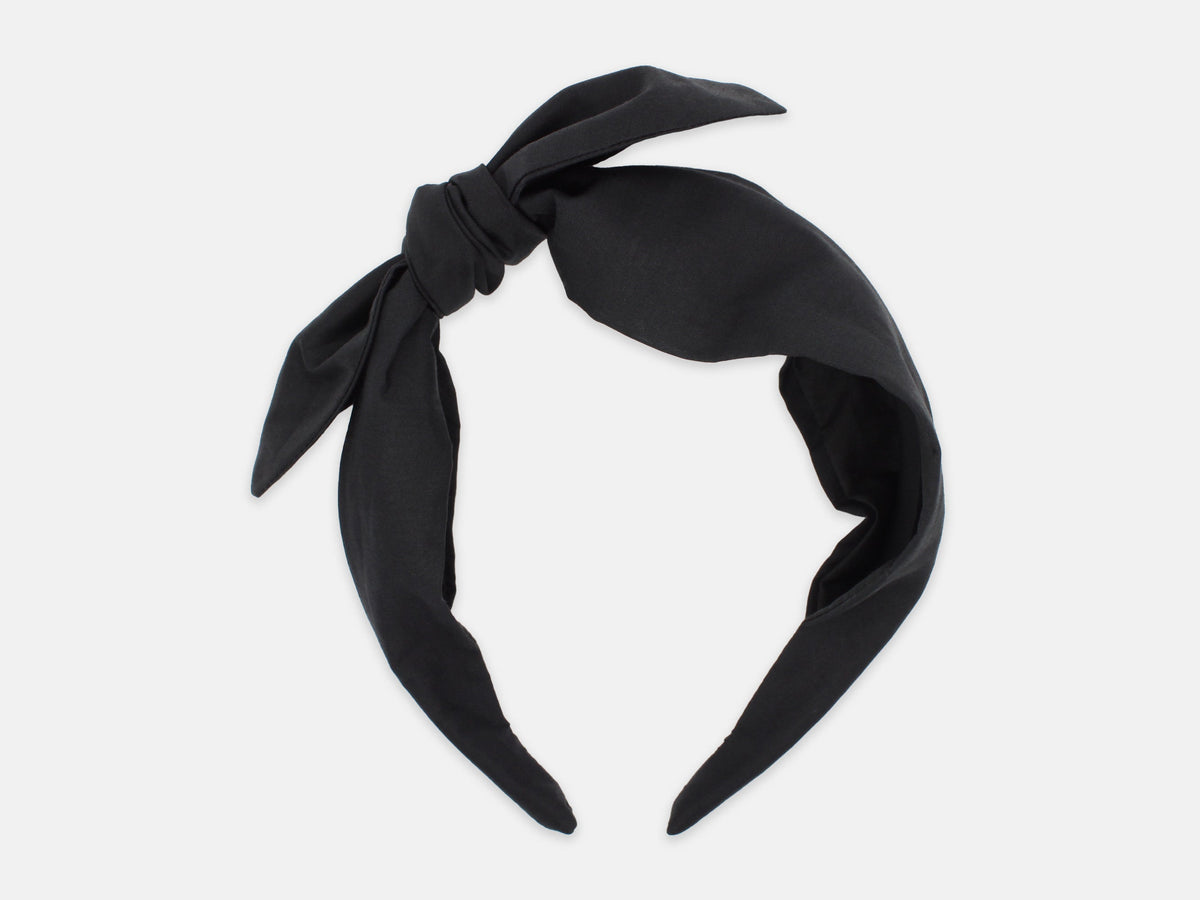 Side Bow Headband - Liberty Black F Print