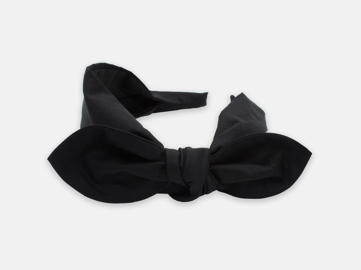 Side Bow Headband - Liberty Black F Print