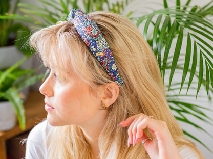 Padded Knot Headband - Liberty Strawberry Thief P Print