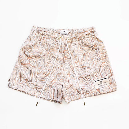 EE print shorts logo sweatpants mesh drawstring American shorts
