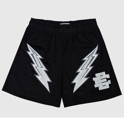 EE print shorts logo sweatpants mesh drawstring American shorts