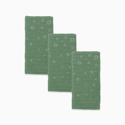 Green and Red Pre-Washed Regular Muslins 3-Pack