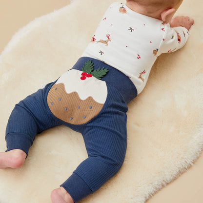 Christmas Pudding Ribbed Joggers