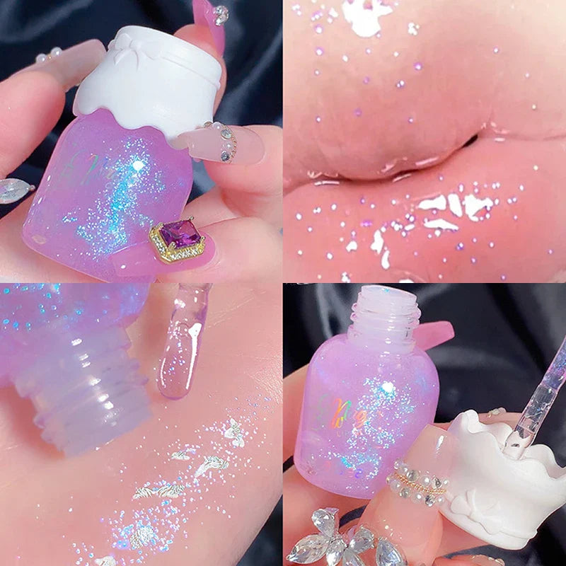 Butterfly shaped milk can lip balm moisturizes and moisturizes the mirror surface, with a shimmering and pouty lips