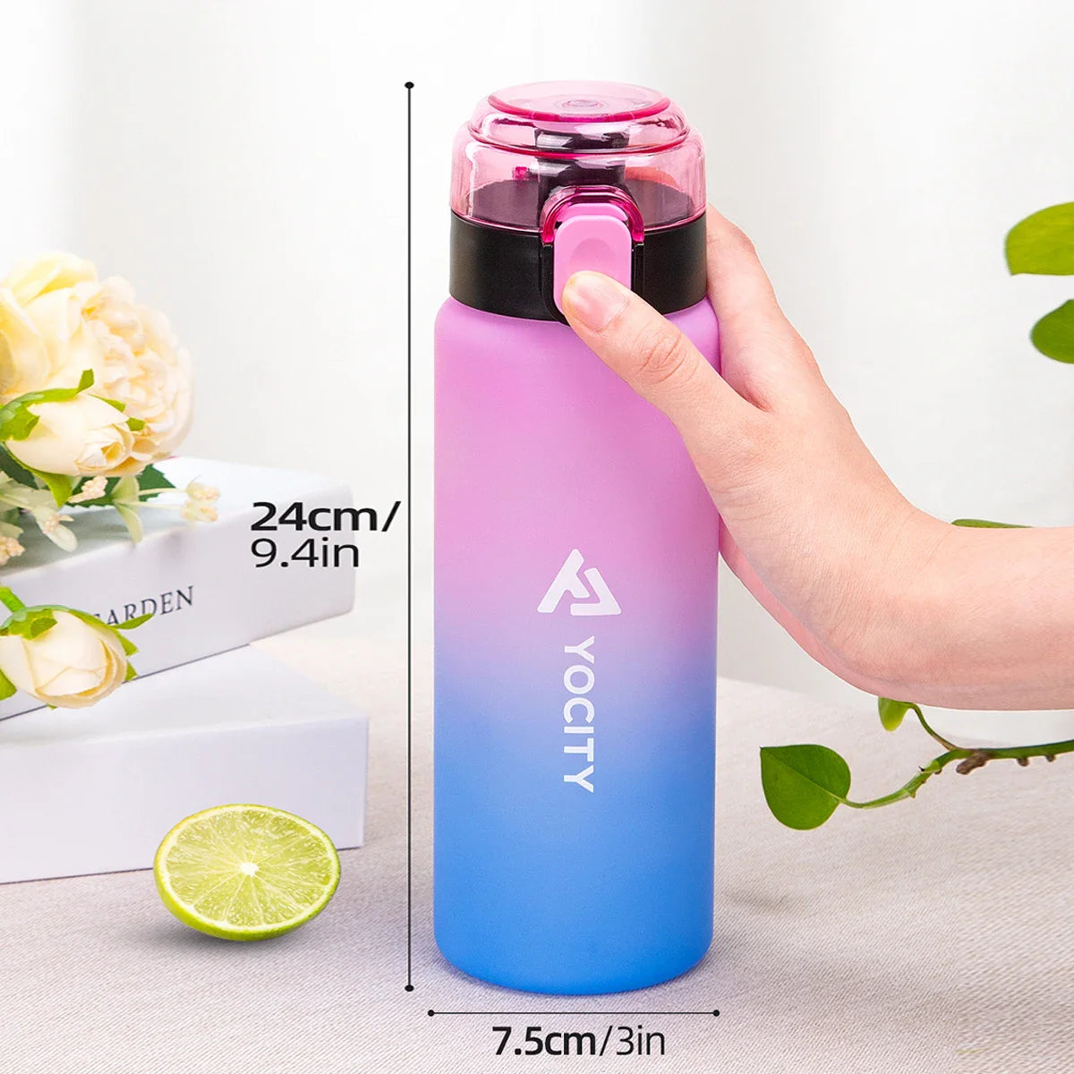 750ml Tritan Frosted Gradient Water Bottle for Drinking Portable Sport Tea Coffee Cup Kitchen Tools Kids Water Bottle School