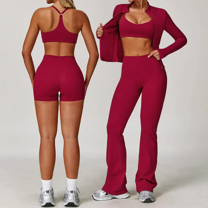 2/3PCS Yoga Suit Sports Set Gym Set Women Tracksuit Running Workout Clothes Long Sleeve Sports Bra Athletic Wear Yoga Clothing