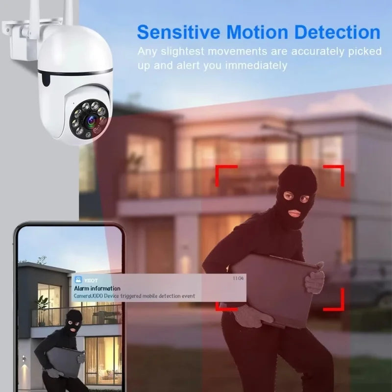 8MP Wireless Security Survillance PTZ Camera Wifi IP Outdoor 4X Zoom Cameras AI Human Tracking Two-way Audio HD Night Color Cam