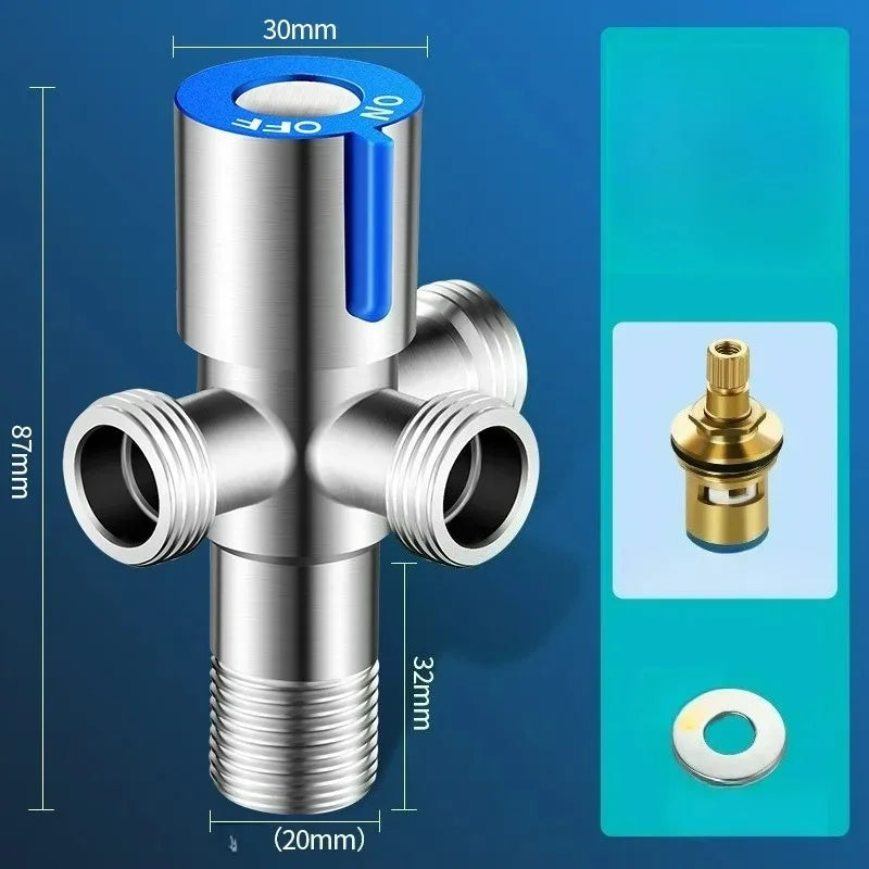 Bathroom Connector for Toilet Basin Water Heater G1/2 Stainless Steel Angle Valve Thread Triangle Valve Hot and Cold Water Valve