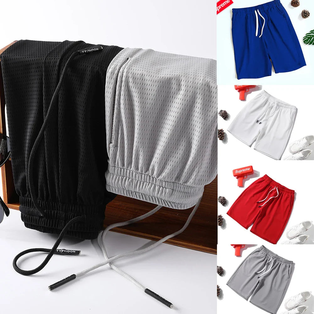 Shorts NEW Fitness sports Shorts Man Summer Gyms Workout Male Breathable Mesh shorts Quick Dry Beach Short Pants men Sportswear ﻿