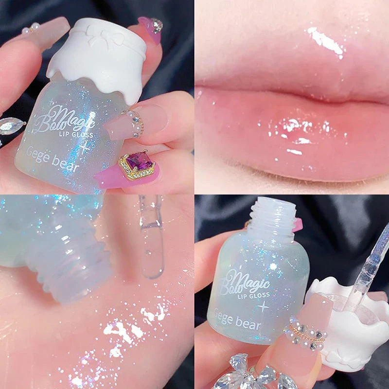 Butterfly shaped milk can lip balm moisturizes and moisturizes the mirror surface, with a shimmering and pouty lips