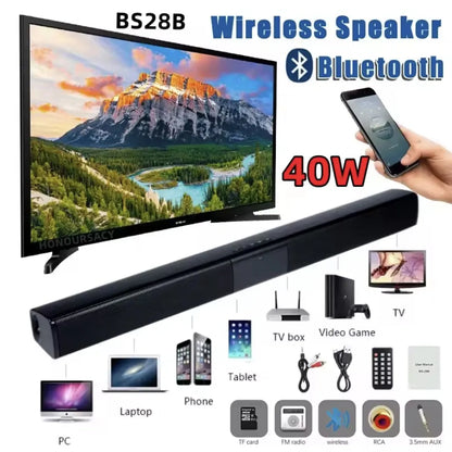 Bluetooth Speaker Column High Power Portable Speaker TV SoundBar for Computer Music Center Boom Box with TF AUX USB Radio
